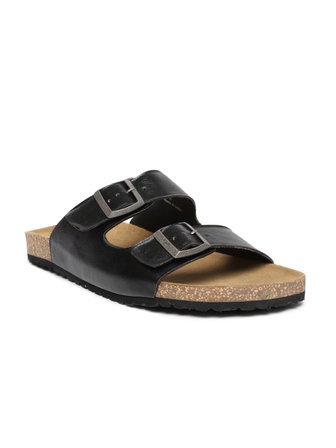 

Estd. 1977 Men Black & Tan Brown Solid Comfort Sandals