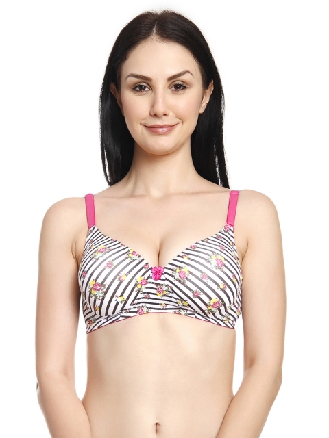 

Innocence White & Black Printed Non-Wired Lightly Padded T-shirt Bra BBAPLIN36520