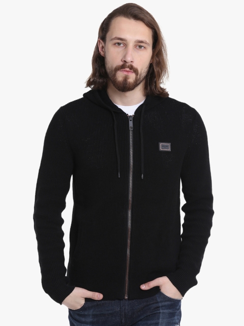 

Antony Morato Men Black Solid Hooded Sweatshirt