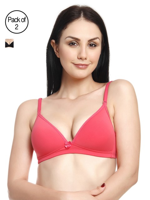 

Innocence Pack of 2 Lightly Padded T-shirt Bras BBAPLIN44546, Black
