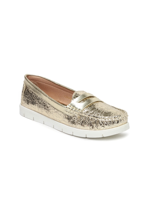 

Tao Paris Women Gold-Toned Khloe Textured Loafers