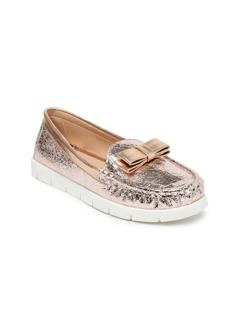 

Tao Paris Women Rose Gold-Toned Arianna Textured Slip-Ons