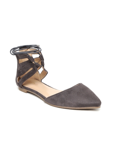 

Tao Paris Women Grey Solid Synthetic Patent Ballerinas