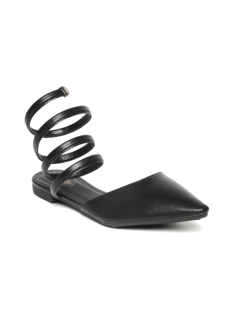 

Tao Paris Women Black Solid Synthetic Patent Ballerinas