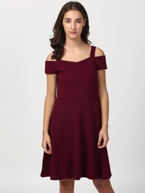 

Harpa Women Maroon Solid A-Line Dress
