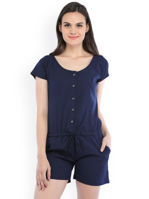 

Cottinfab Women's Solid Jumpsuit, Blue
