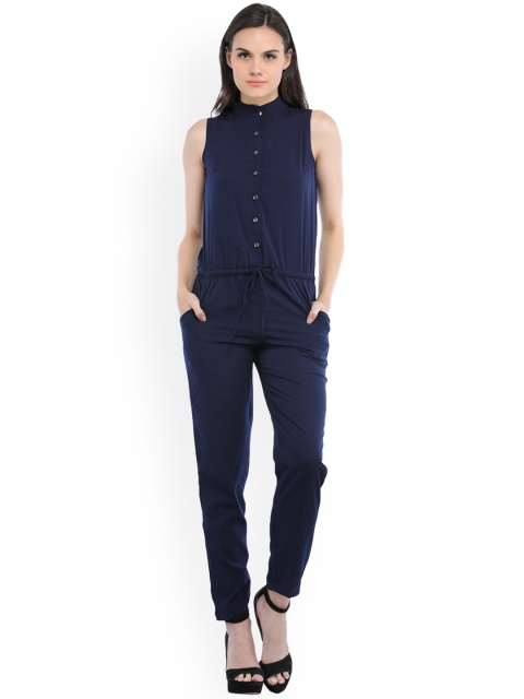 

Cottinfab Blue Solid Basic Jumpsuit