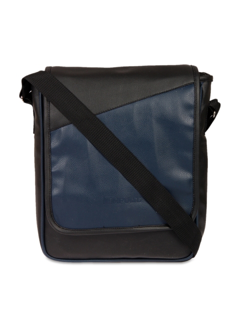 

Impulse Unisex Black & Blue Colourblocked Messenger Bag