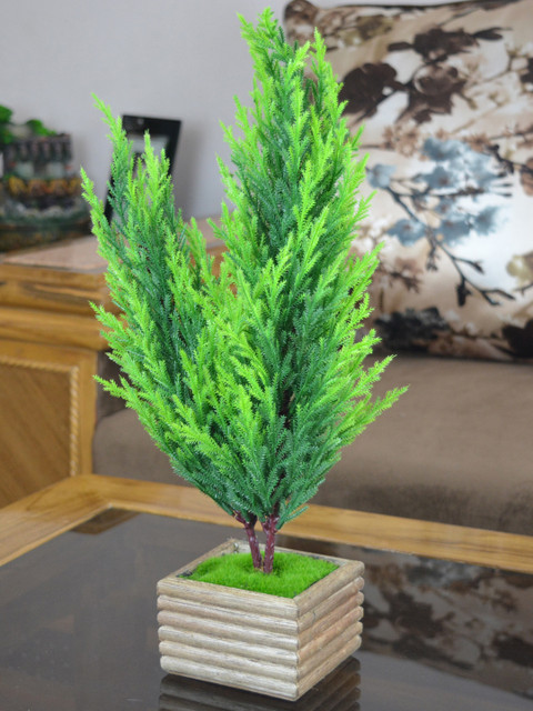 

fancy mart Artificial Twin Bonsai Christmas Tree, Green