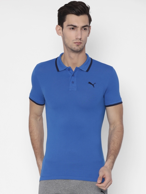 

Puma Men Blue Solid Polo Collar Hero T-shirt