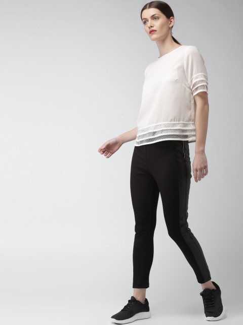 

Mast & Harbour Women Off-White Solid Top
