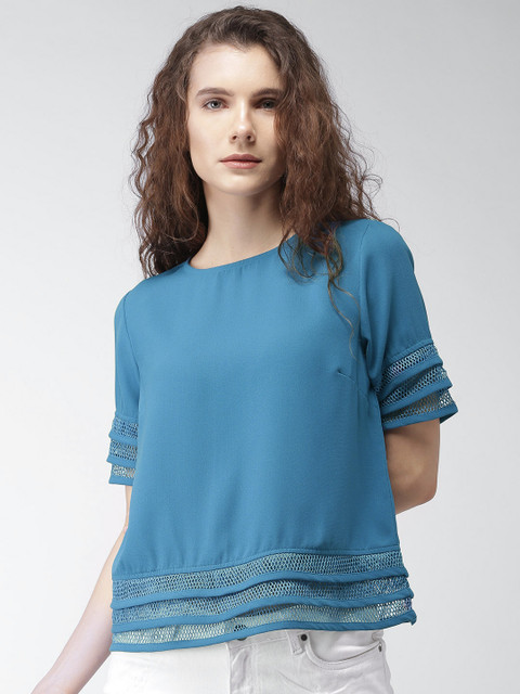 

Mast & Harbour Women Blue Solid Top