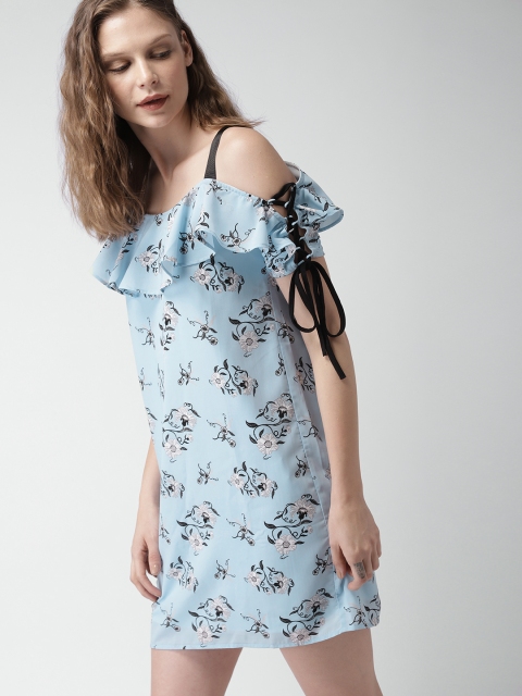 

Mast & Harbour Women Blue Printed A-Line Dress