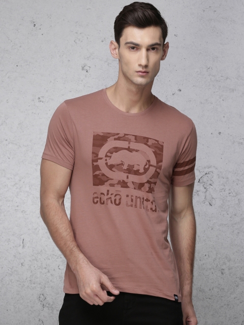 

Ecko Unltd Men Rust Printed Round Neck T-shirt