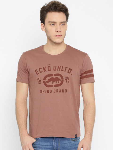 

Ecko Unltd Men Pink Printed Round Neck T-shirt
