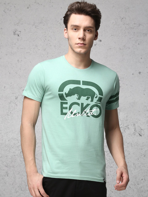 

Ecko Unltd Men Blue Printed Round Neck T-shirt