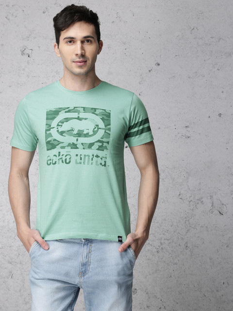 

Ecko Unltd Men Blue Printed Round Neck T-shirt
