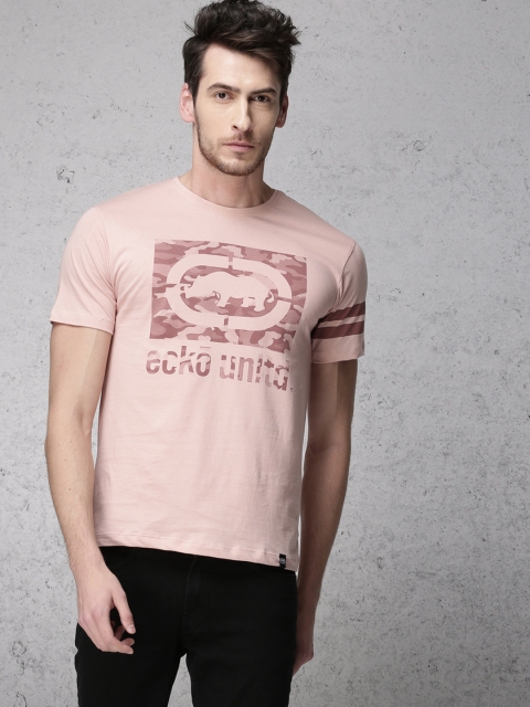 

Ecko Unltd Men Pink Printed Round Neck T-shirt
