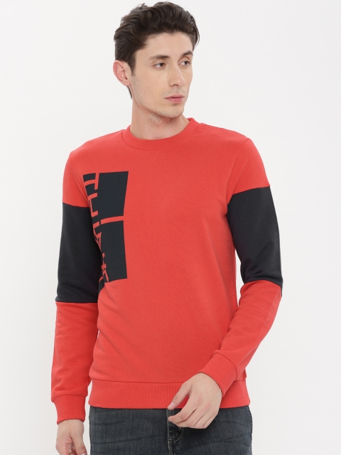 

United Colors of Benetton Men Red Printed Sweatshirt