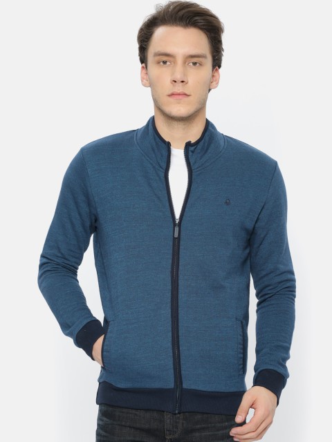 

United Colors of Benetton Men Blue Solid Sweatshirt
