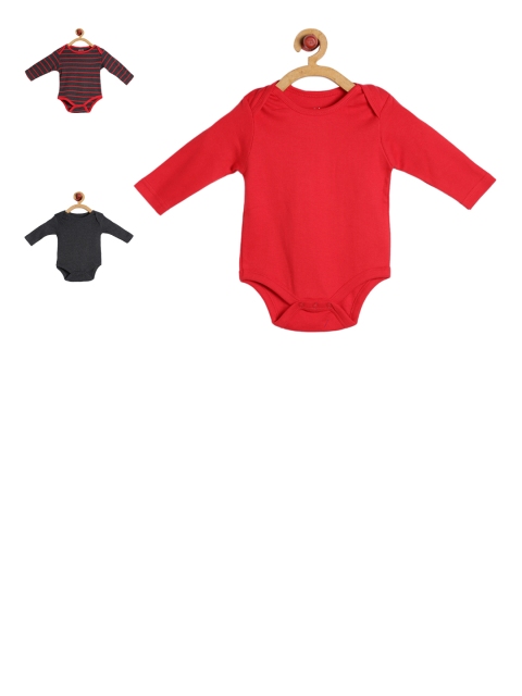 

GKIDZ Infants Pack of 3 Cotton Bodysuits, Red