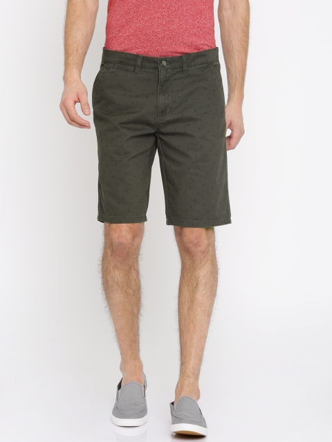 

Lee Cooper Men Charcoal Grey Printed Slim Fit Chino Shorts