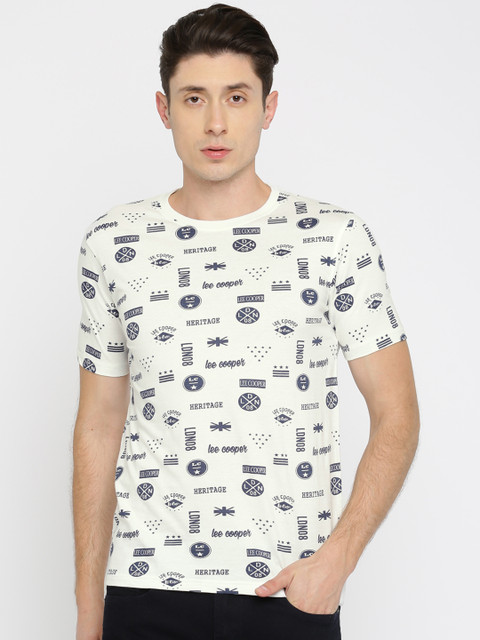 

Lee Cooper Men White Printed Round Neck T-shirt
