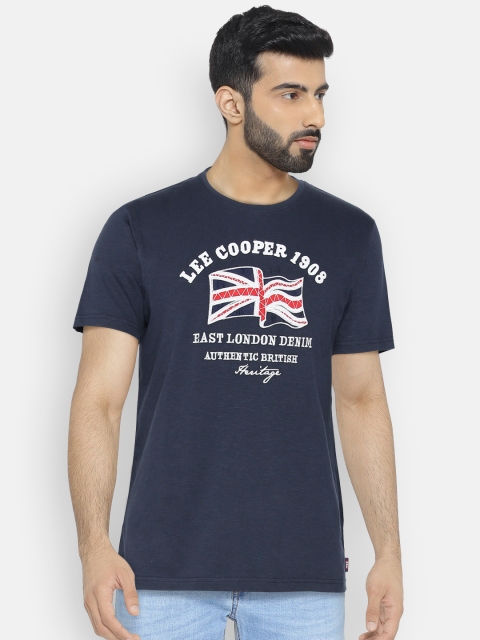 

Lee Cooper Men Navy Blue Printed Round Neck T-shirt