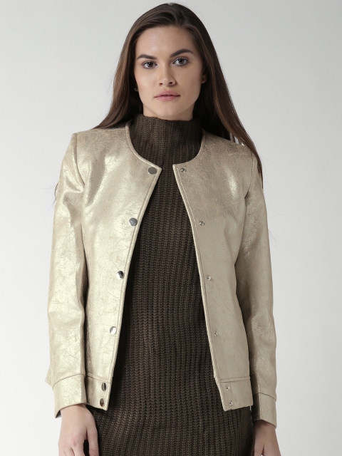 

Okane Women Beige Solid Tailored Jacket