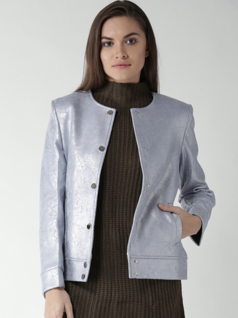 

Okane Women Blue Solid Jacket