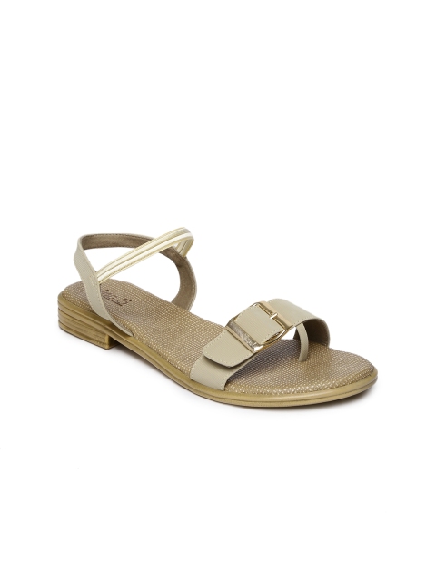 

Inc 5 Women Beige Solid Synthetic Open Toe Flats