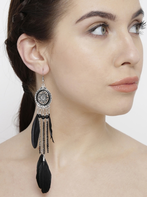 

Shining Diva Black Contemporary Chandbalis