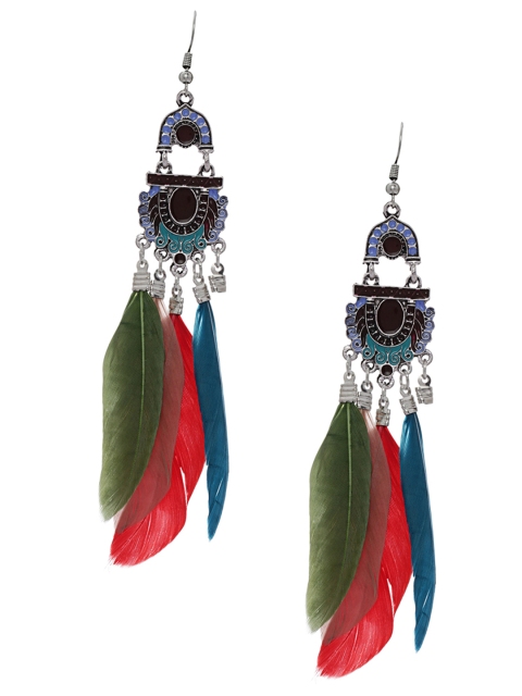 

Shining Diva Multicoloured Contemporary Drop Earrings, Multi