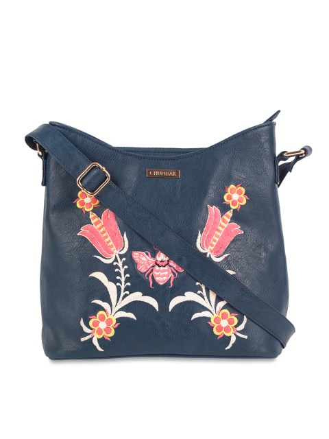 

Chumbak Navy Blue Self Design Sling Bag