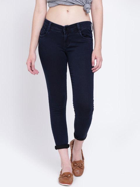 

High Star Women Navy Slim Fit Mid-Rise Clean Look Stretchable Jeans, Navy blue