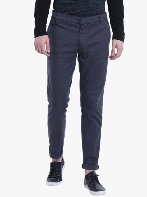 

Antony Morato Men Navy Blue Slim Fit Solid Regular Trousers