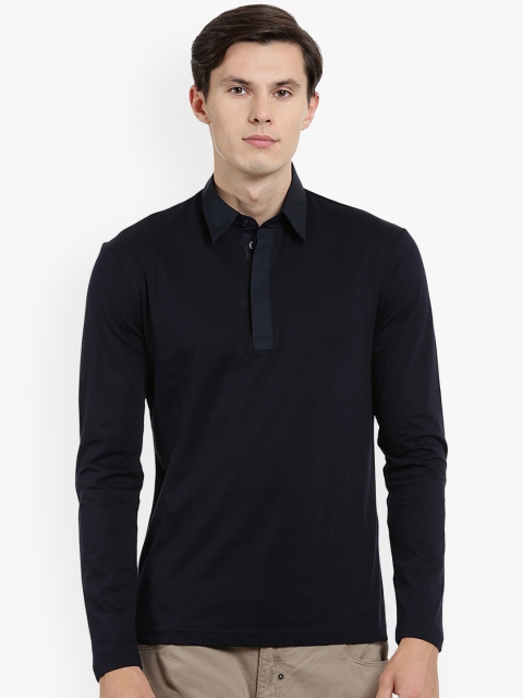 

Antony Morato Men Navy Blue Solid Polo Collar T-shirt