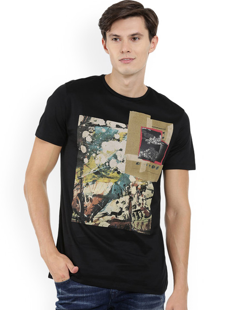 

Antony Morato Men Black Printed Round Neck T-shirt