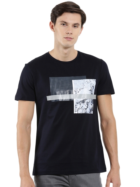 

Antony Morato Men Navy Blue Printed Round Neck T-shirt
