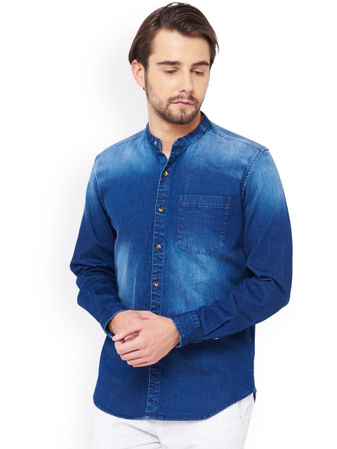 

IVOC Men Blue Slim Fit Solid Casual Shirt