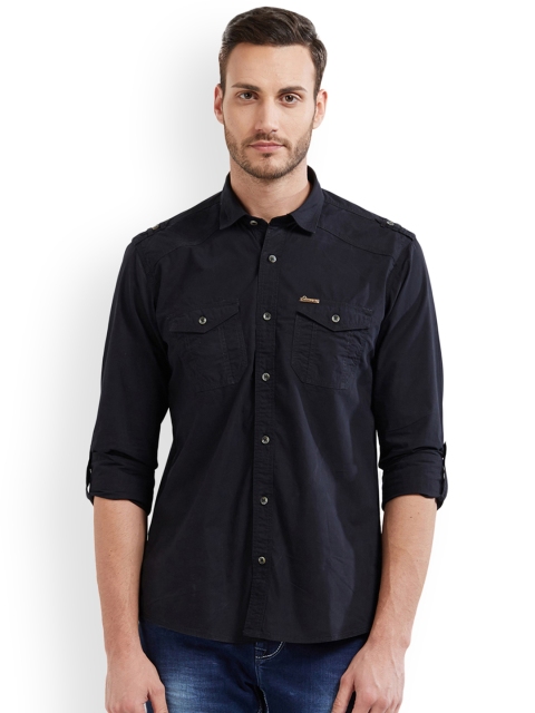 

Integriti Men Black Slim Fit Solid Casual Shirt