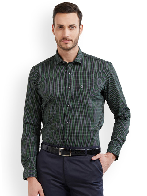 

Integriti Men Black & Green Slim Fit Checked Semiformal Shirt