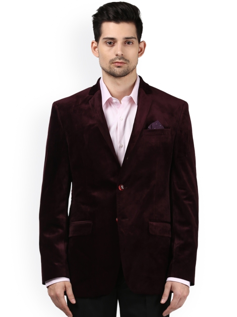 

Park Avenue Burgundy Blazer Single-Breasted Blazer