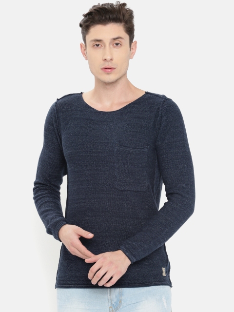 

Jack & Jones Men Blue Solid Pullover Sweater