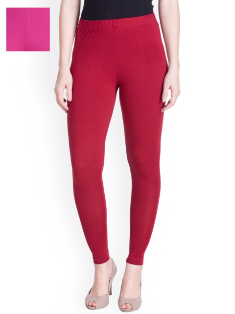 

LYRA Pack of 2 Ankle-Length Leggings, Maroon