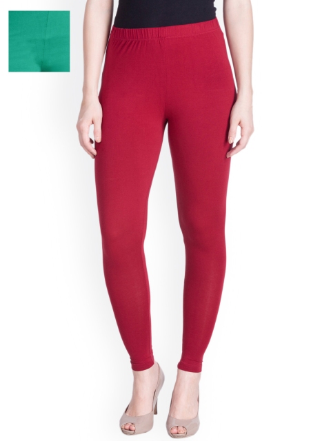 

LYRA Pack of 2 Ankle-Length Leggings, Maroon