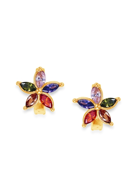 

Peora Gold-Toned Floral Hoop Earrings