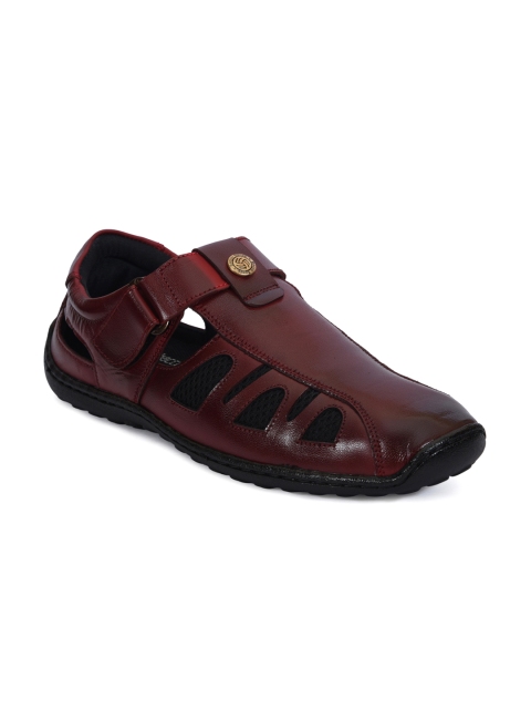 

bacca bucci Men Maroon Fisherman Leather Sandals