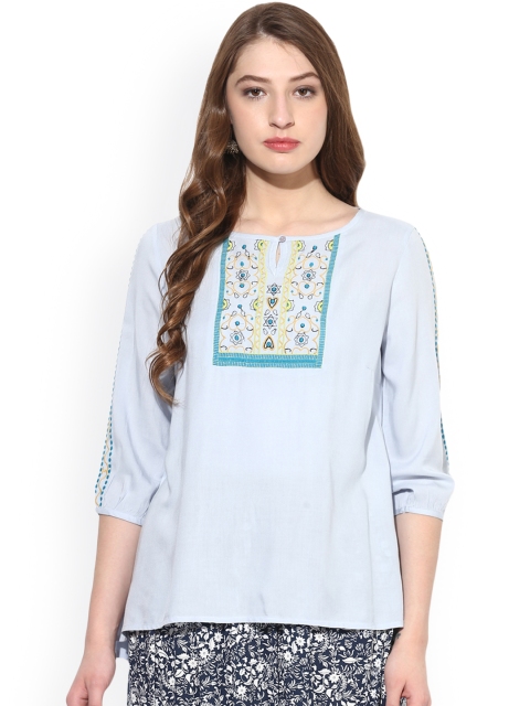 

Juniper Blue Embroidered Tunic