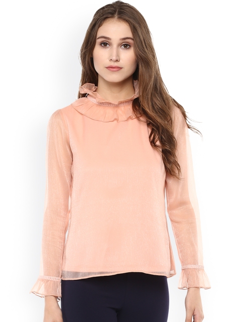 

Kazo Women Peach-Coloured Solid Top